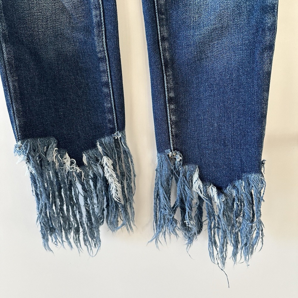 KanCan Audrina Mid Rise Distressed Fringe Ankle Skinny Jeans Women's Size 25 - Picture 12 of 14